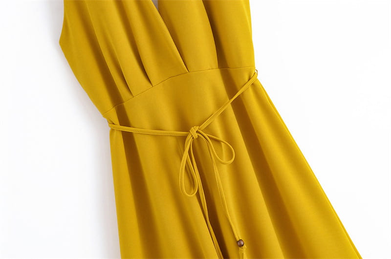 Summer Lace-up Hanging Collar Sleeveless Dress