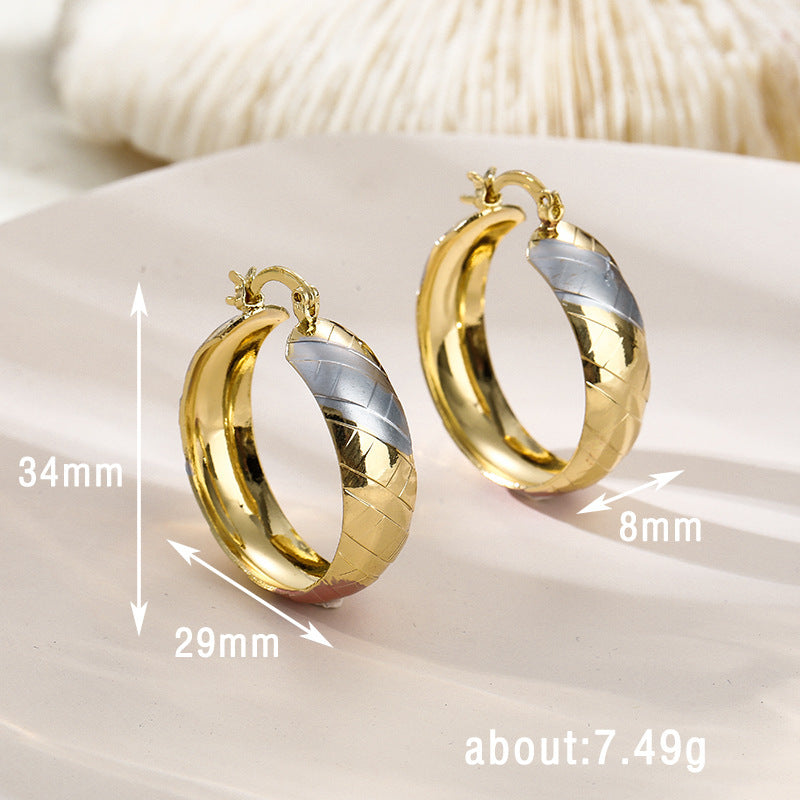 Copper Material Graceful Personality Simple Earrings - Norellé