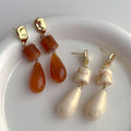 Resin Long Tassel Water Drop Earrings For Women - Norellé