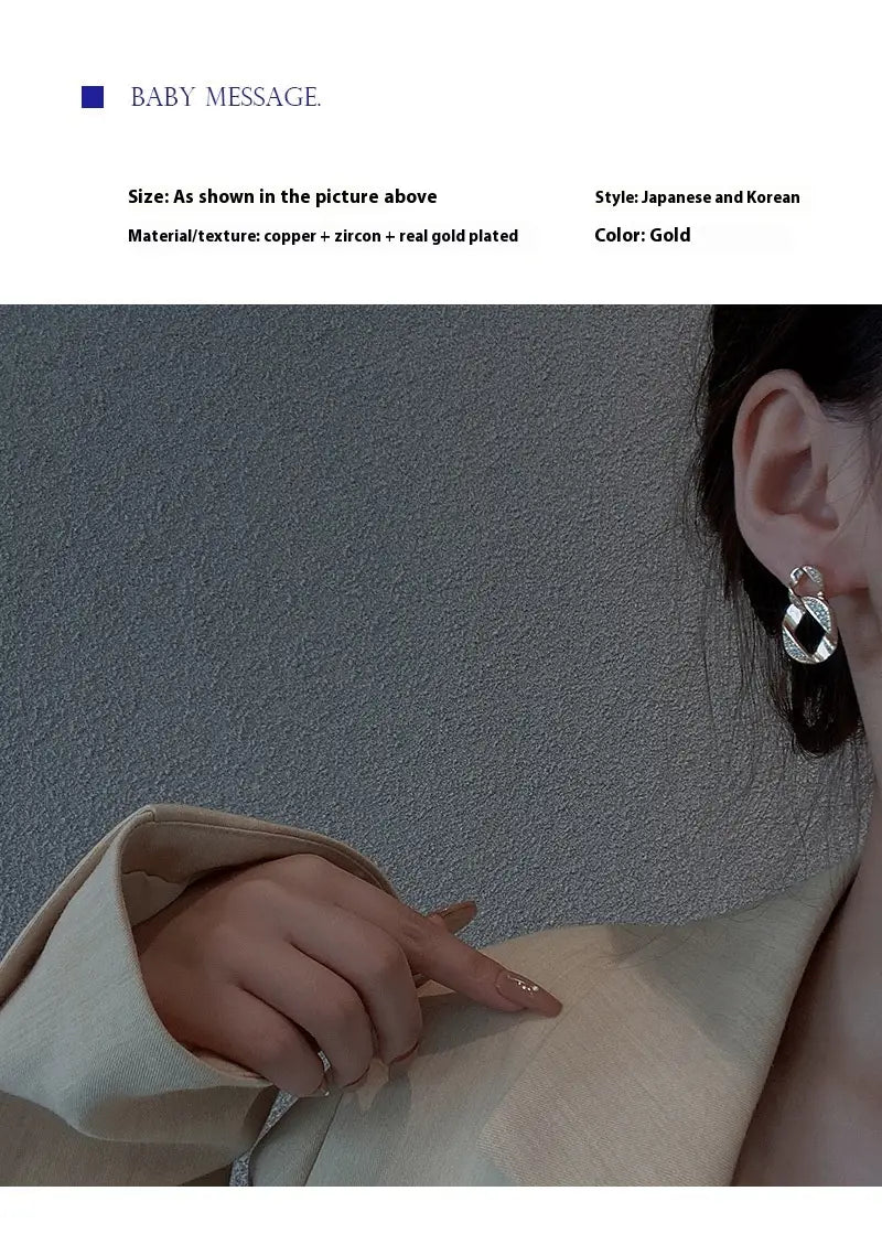 Diamond Micro-inlaid Female Ear Rings