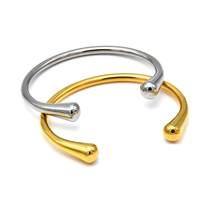 18K Gold Plated Simple Drop Shape Titanium Steel Bracelet - Norellé
