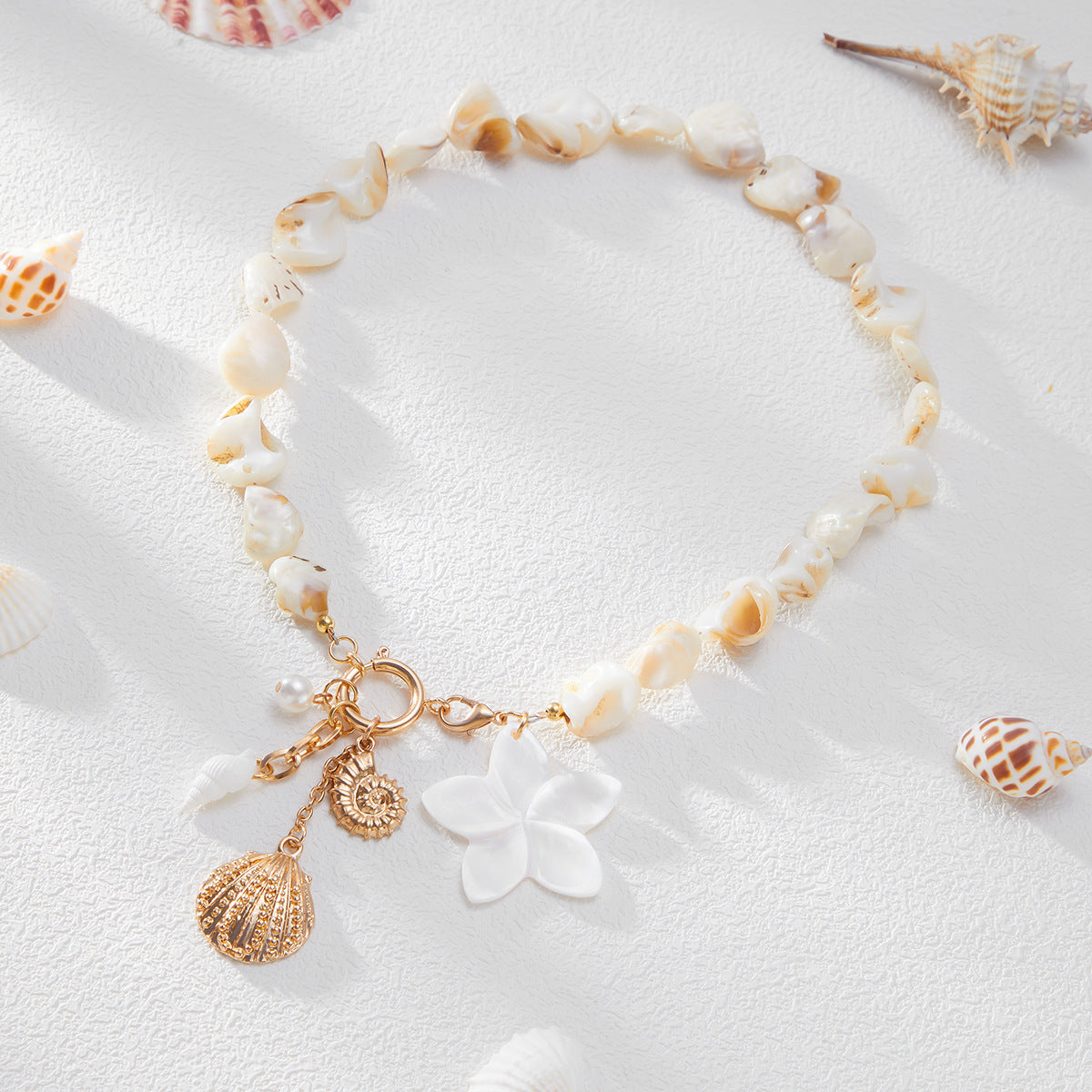 Casual Beach Shell Clavicle Necklace Suit - Norellé