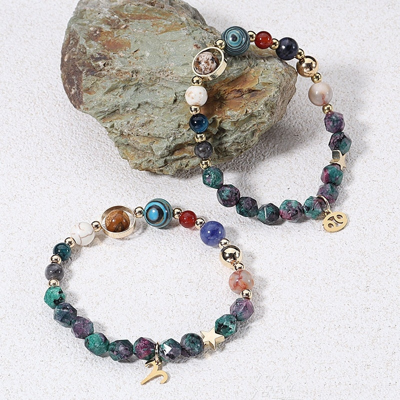 Natural Stone Twelve Constellations Bracelets Cut Hemp Stone Fashion - Norellé