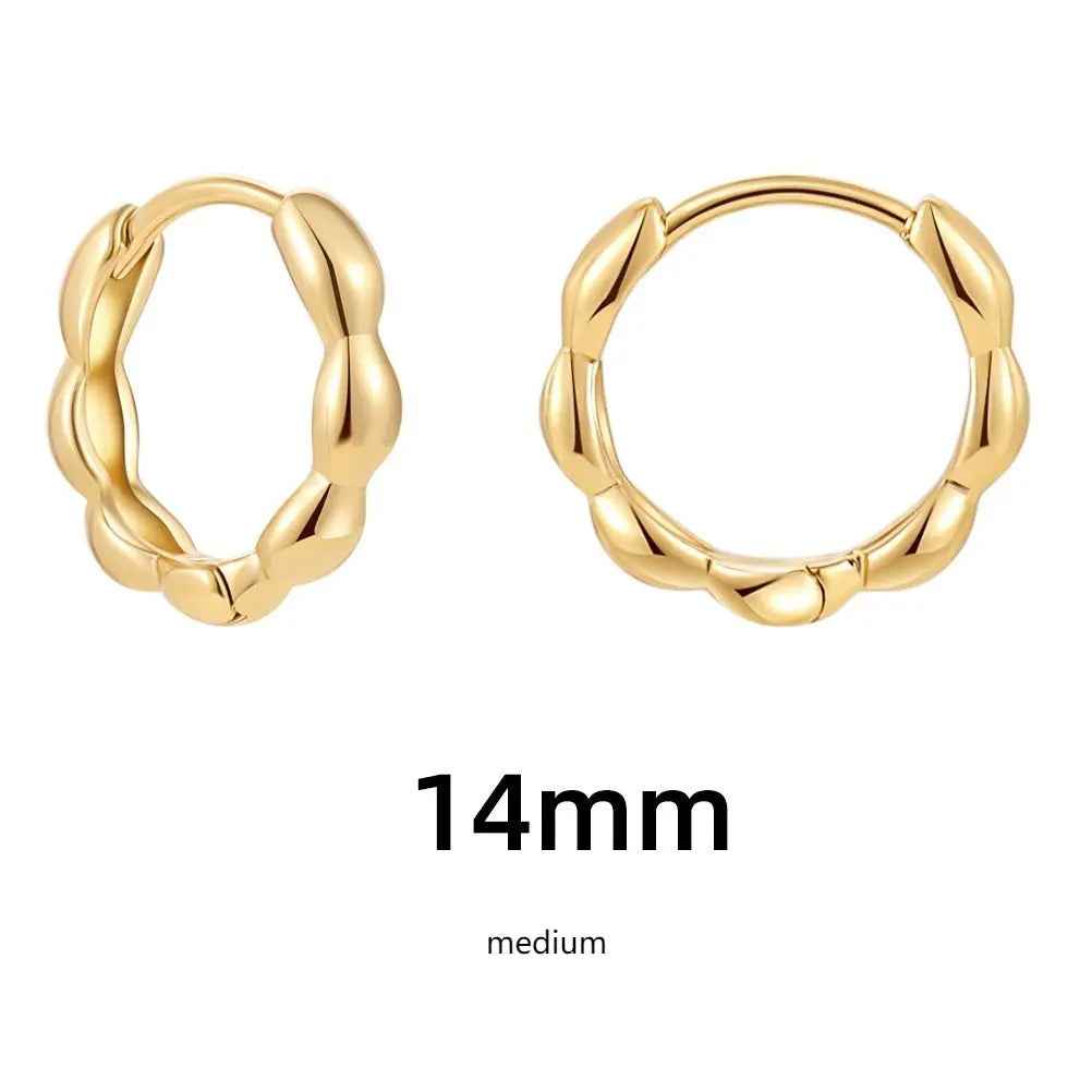 Women's Simple Hollow Pentagram Love Square Twist Earrings - Norellé