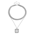 Double Layer White Shell Necklace Fashion Personality Metal - Norellé