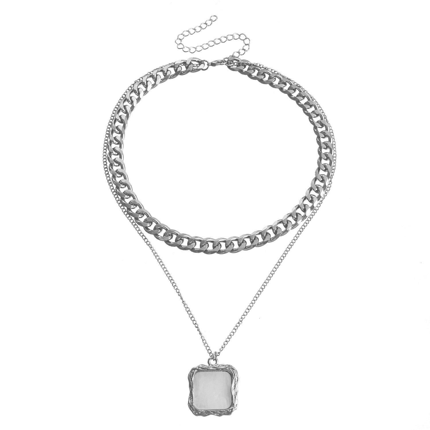 Double Layer White Shell Necklace Fashion Personality Metal - Norellé
