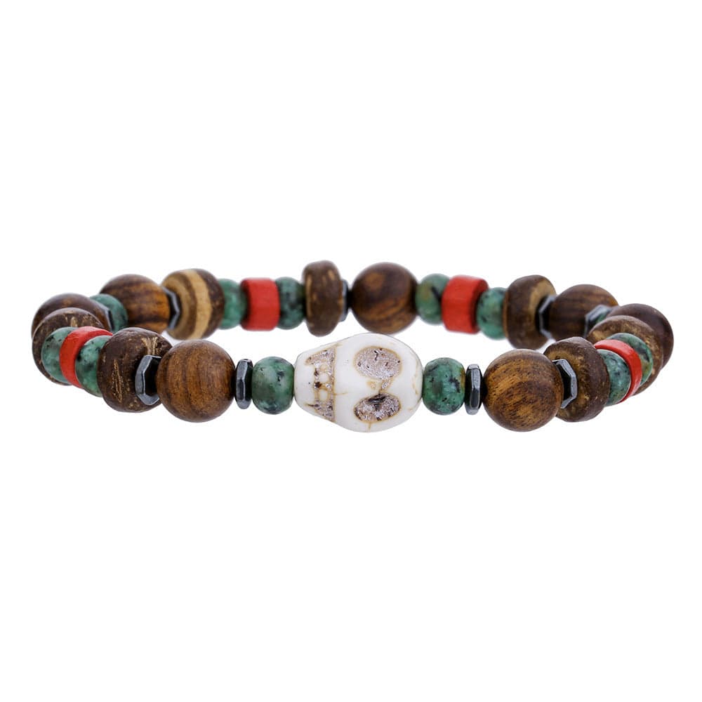 Simple Turquoise Wooden Bead Bracelet - Norellé