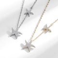 Double Starfish Full Diamond Necklace Female Fashion Special-interest - Norellé
