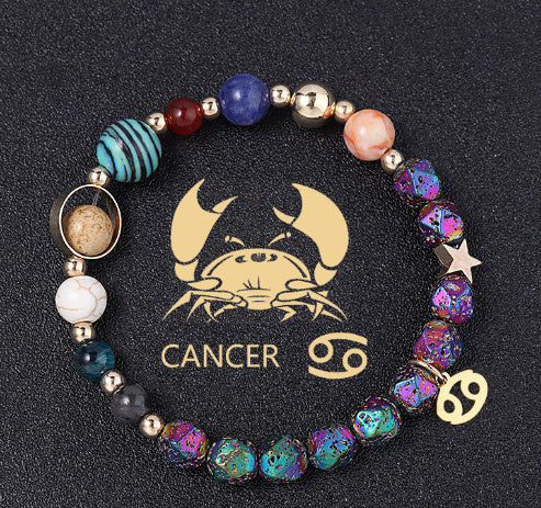 Natural Volcanic Rock Electroplating Twelve Constellations Bracelets - Norellé