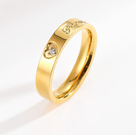 Titanium Steel 18K Gold-plated European And American Moissanite Couple Wedding Ring - Norellé
