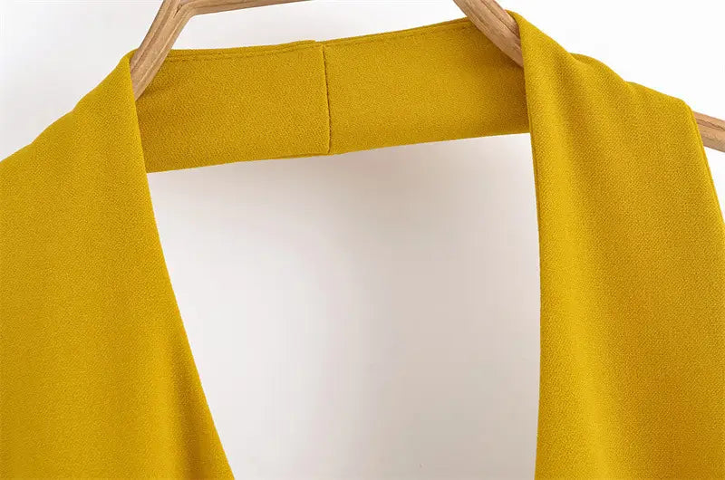 Summer Lace-up Hanging Collar Sleeveless Dress