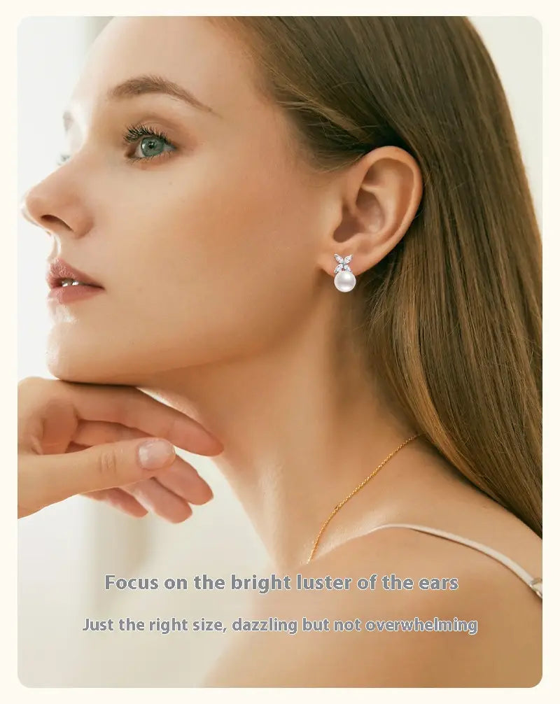 Temperament Wild Natural Freshwater Pearl Ear Studs