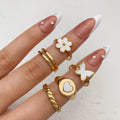 New 5-piece Set Of Love Oil Dripping Knuckle Ring - Norellé