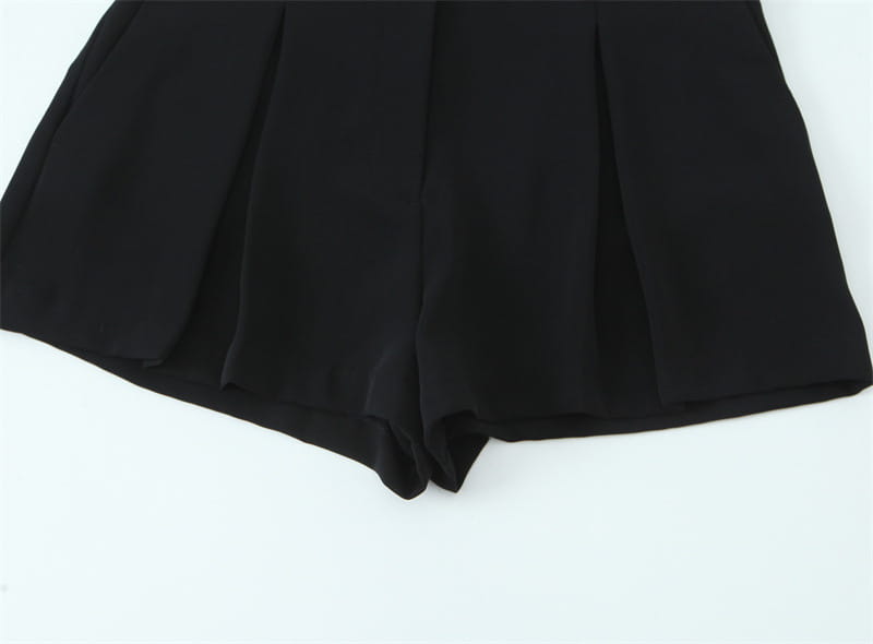 With Belt Pleated Casual Shorts