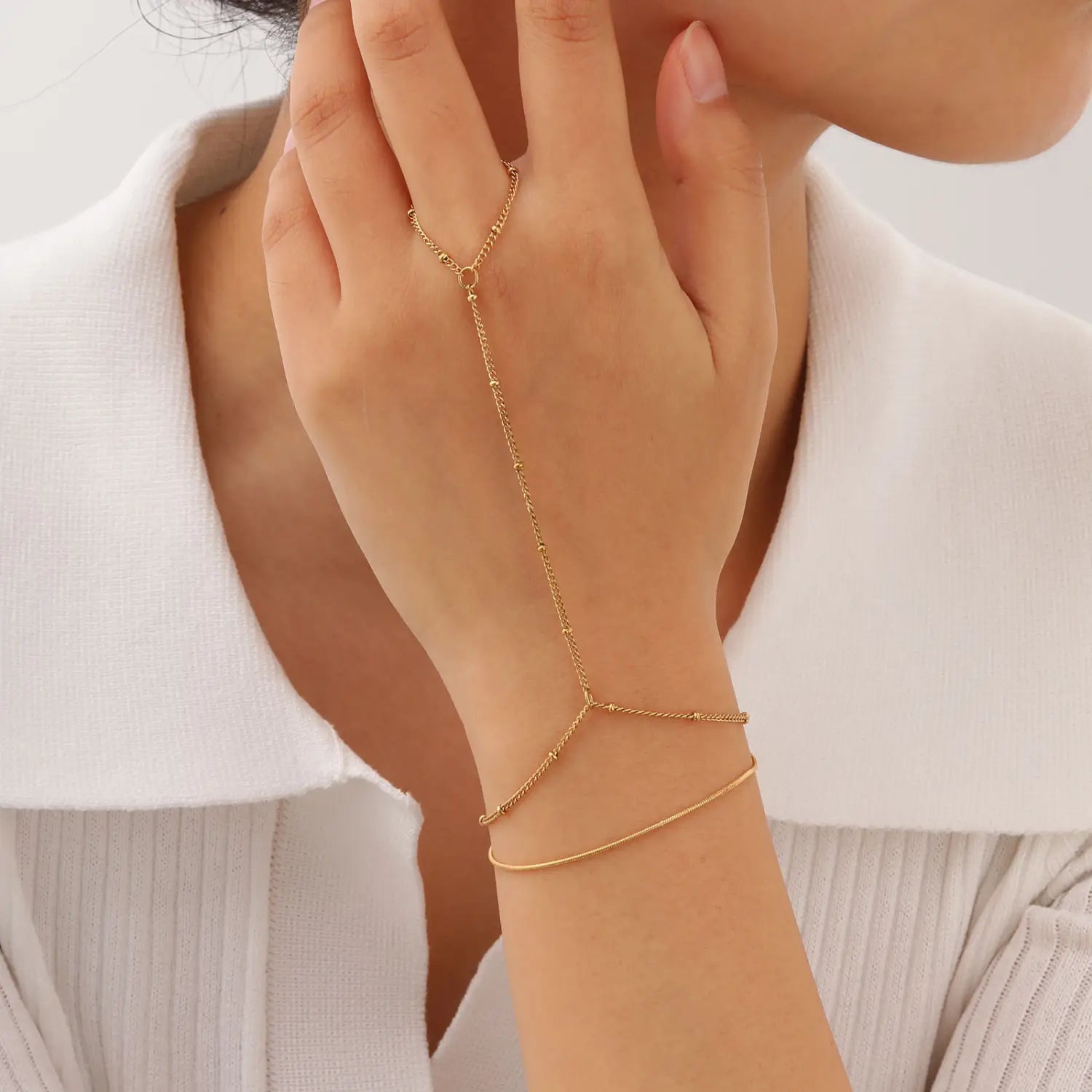 Stainless Steel Hand Support Chain Snake Double Layer Twin