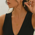 Lxalry 18K Gold Plated Sun  Moon Jewelry Set Mirror Polish Hypoallergenic Necklace  Earrings For Daily Evening Never Fade Luxury Gift With Celestial Symmetry - Norellé