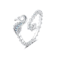 Ocean Seahorse Open Ring Female Inlaid With Green Zirconium - Norellé