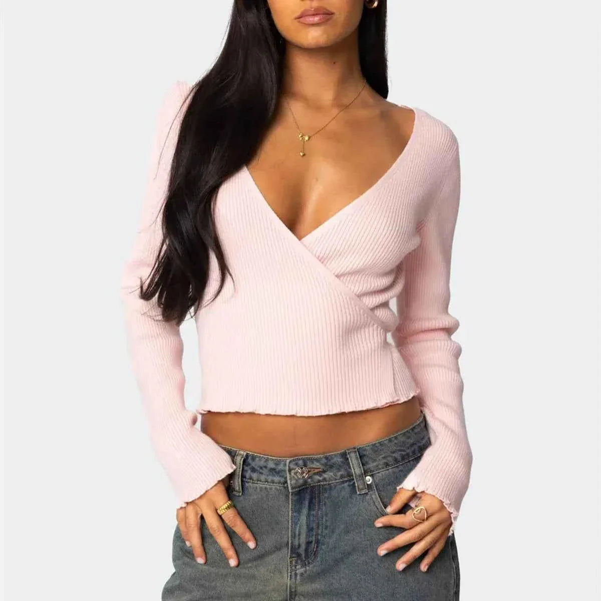 Ballet Wrap Sweaters for Women Long Sleeve