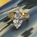 Diamond-studded Ring Women's Design Water Drop Pear Shape - Norellé