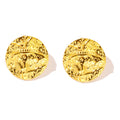 All-Match 18K Gold Stainless Steel Pleated Round Earrings - Norellé