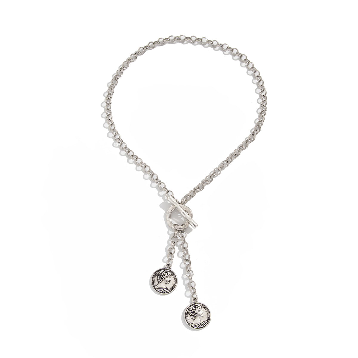 Vintage Ins Portrait Pendant Necklace Suit