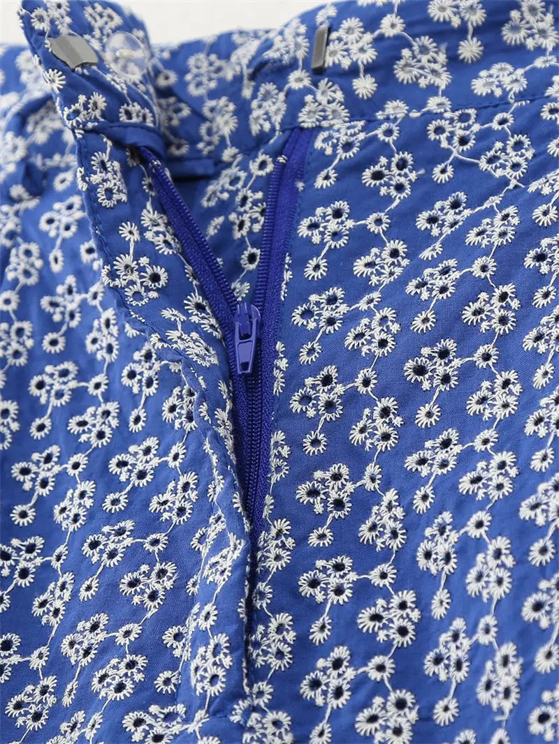 Embroidered High Waist Shorts