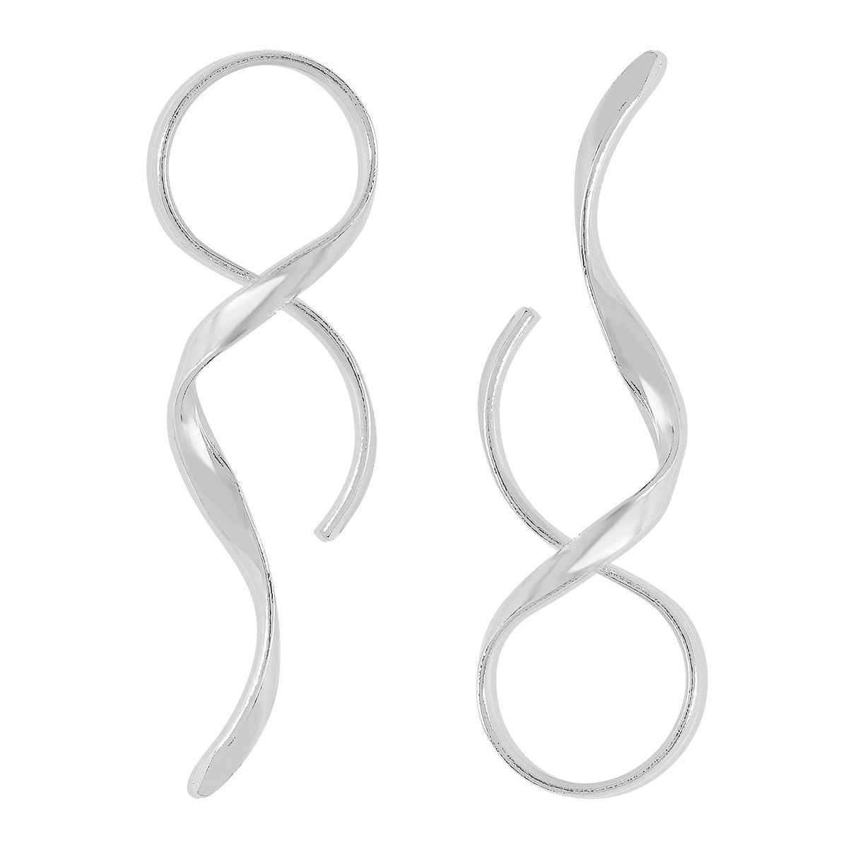 Line Simple Metal Earrings Asymmetric Fashion Earrings - Norellé