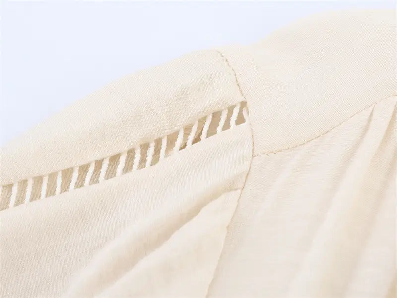 Elegant Slim-fit Wrinkle Effect Long Sleeve V-neck Dress