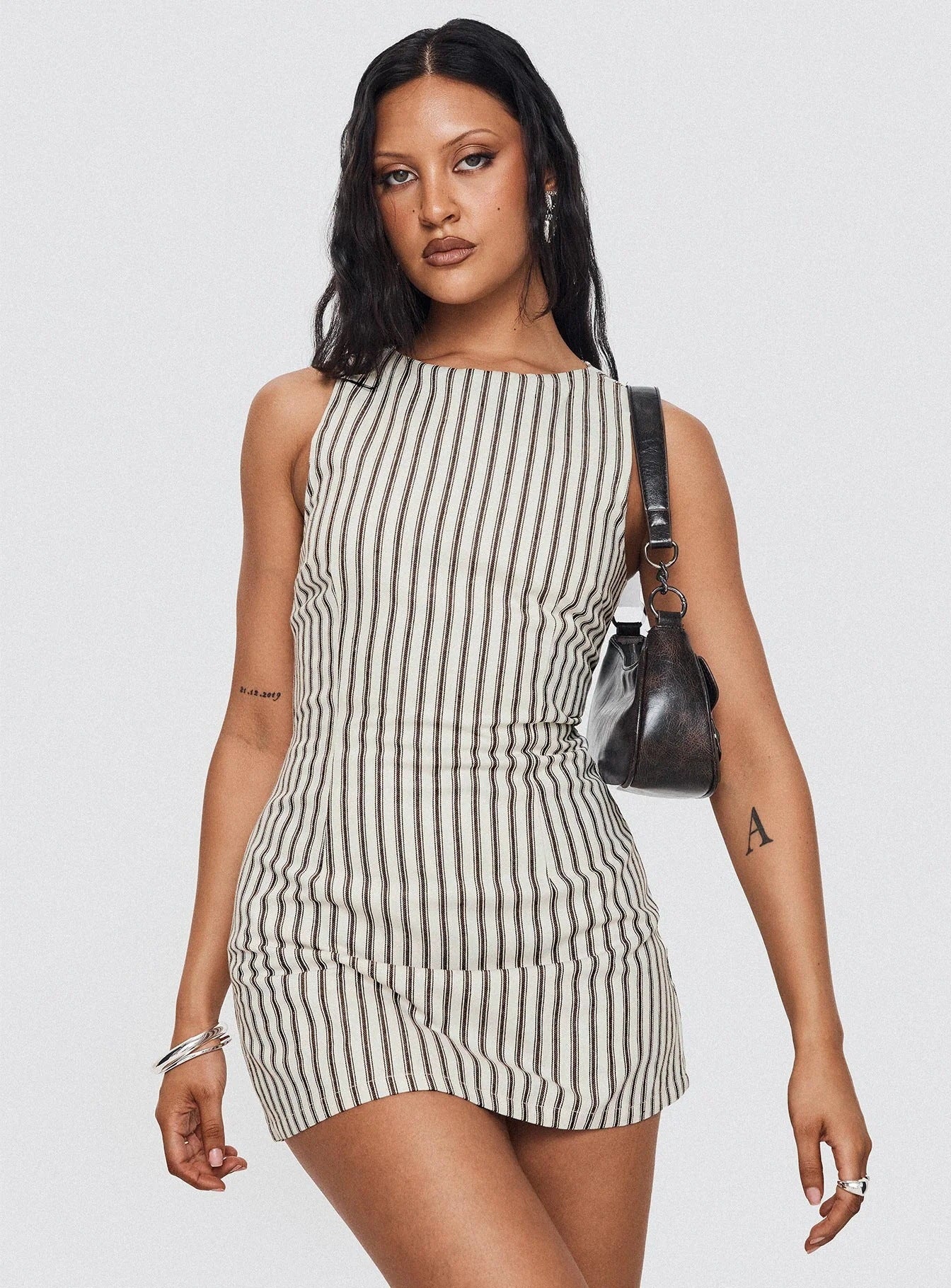 Round-neck Comfortable Casual Striped Sleeveless Dress - Norellé