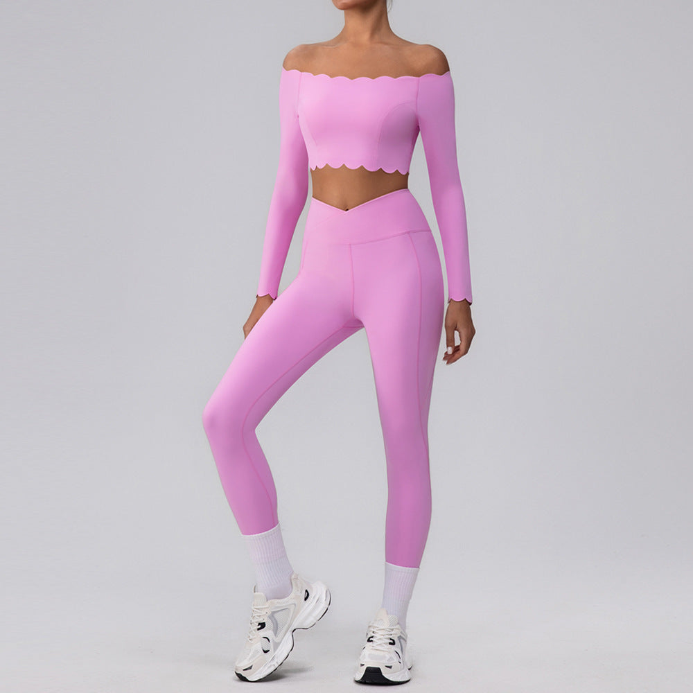 Off-shoulder Yoga Clothing Top Push Up With Breast Pads - Norellé