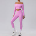 Off-shoulder Yoga Clothing Top Push Up With Breast Pads - Norellé