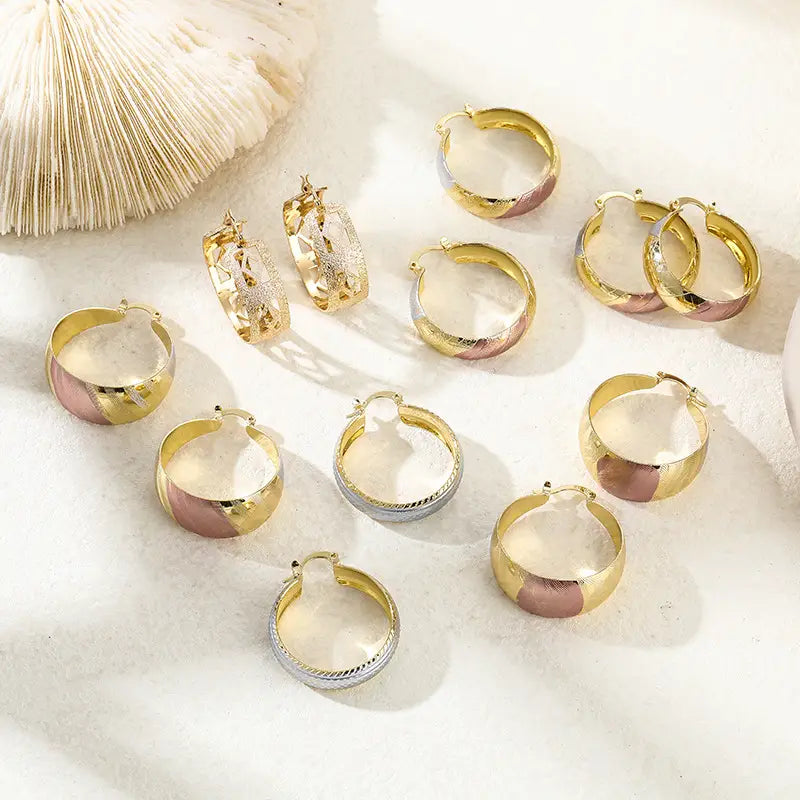 Copper Material Graceful Personality Simple Earrings