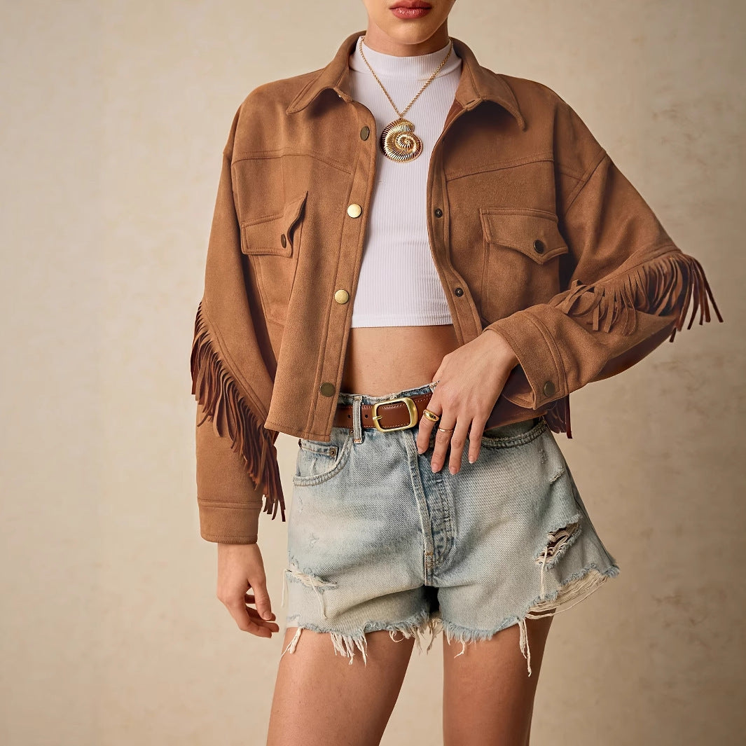 Women's Solid Color Shoulder Down Long Sleeved Casual Jacket - Norellé