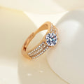 Zircon Micro-inlaid Starry Ring Champagne Gold Diamond Ring For Women - Norellé