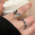 Niche High-grade Retro Drip Glazed Butterfly Ring All-matching Graceful - Norellé