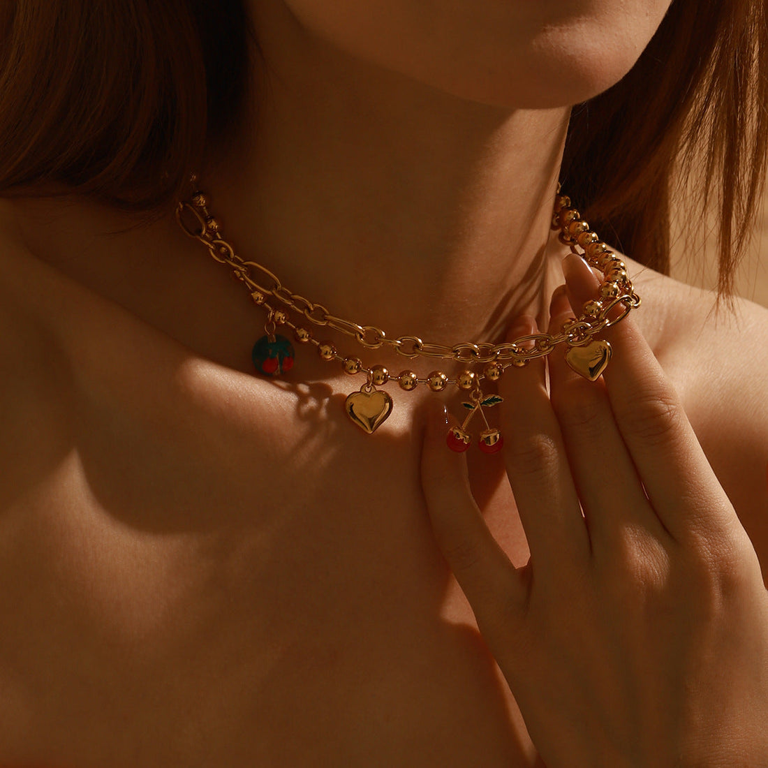 Michelle Fruit Charm Gold Necklace - Norellé