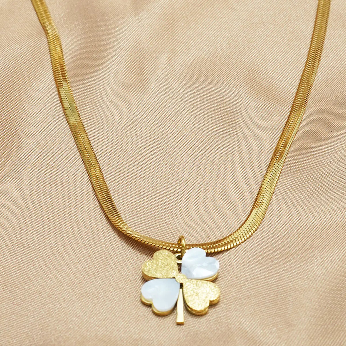 Lxalry 18K Gold Plated Double Luck Necklace  Four Leaf Clover Charm Hypoallergenic Jewelry Tarnish Free Gift For Women Wife Mom  Valentine S Day Birthday Everyday Elegance - Norellé