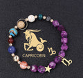 Twelve Constellations Bracelets Natural Stone Hemp Stone Cut Surface Eight Planets - Norellé