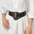 Beige Button-Up Elastic Waist Belt