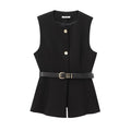 Belt Simple Sleeveless Shirt Bandage Dress Waist-tight Vest - electronic accessories