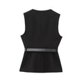 Belt Simple Sleeveless Shirt Bandage Dress Waist-tight Vest - electronic accessories