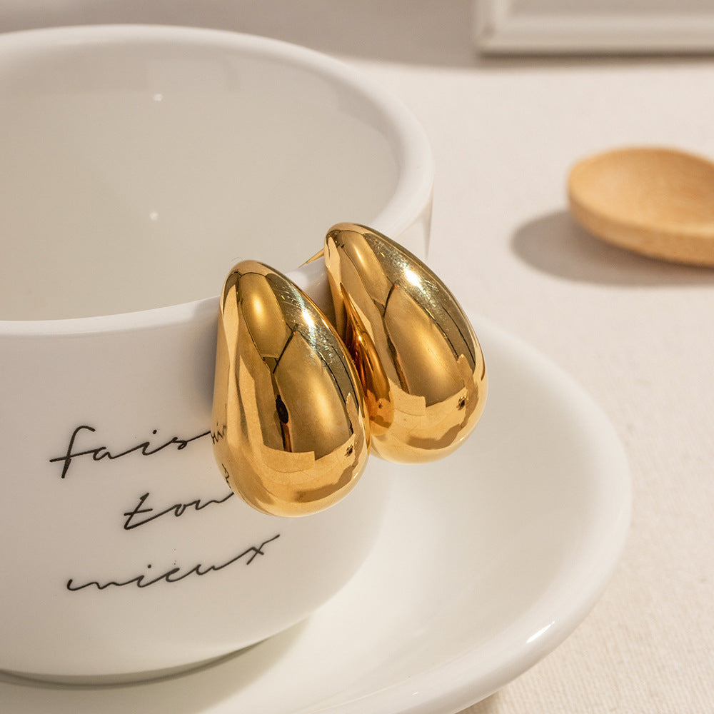 Simple 18K Gold Plated Women's Fashion Teardrop Water Drop Earrings - Norellé