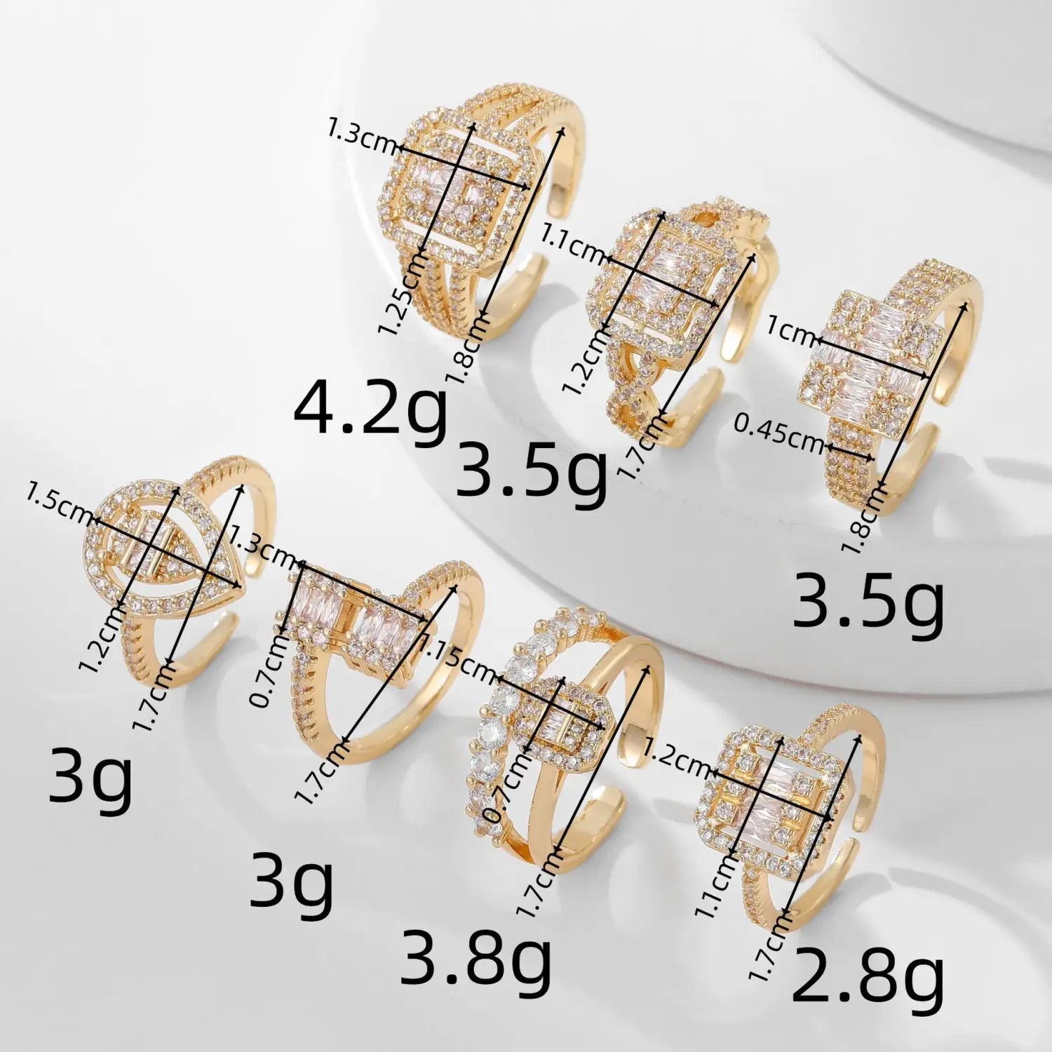 Women’s Square Full Rhinestone Zircon Ring