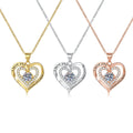 Birthstones Necklace Women’s Double Weight Heart Shape With Diamond - electronic accessories