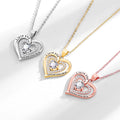 Birthstones Necklace Women’s Double Weight Heart Shape With Diamond - electronic accessories