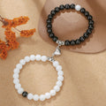 Black And White Love Magnet Suction Couple Bracelet Pair - ZJ14076 - electronic accessories