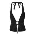 Black Crop Top Lace Splicing Camisole For Women