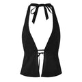 Black Crop Top Lace Splicing Camisole For Women