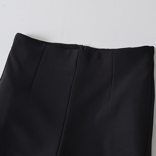 Black High Waist Casual Suit Pants Women’s Loose Feeling - Other