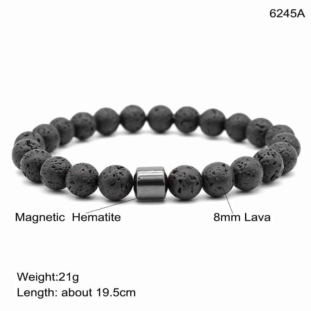 Black Stone Tiger Eye Bead Bracelet - Norellé